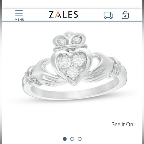 Zales Jewelry Zales 5 Ct Tw Diamond Claddagh Promise Ring In 1k